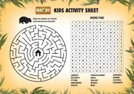 Wombat Maze and Word Search Activity