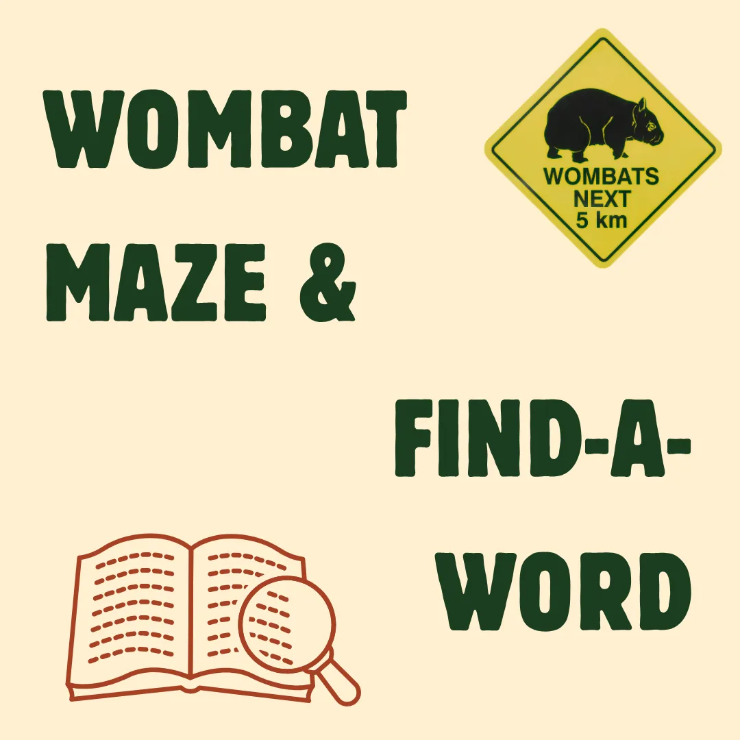 Wombat Maze And Find A Word